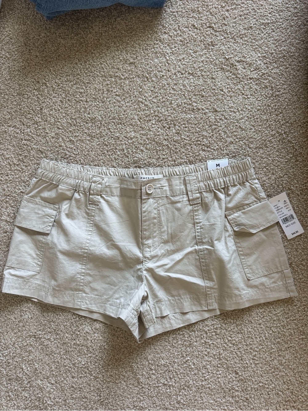 PacSun Women's Cream Cargo Utility Shorts